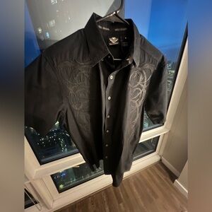 Men's Harley-Davidson Black Embroidered Shirt Size Medium New Without Tags